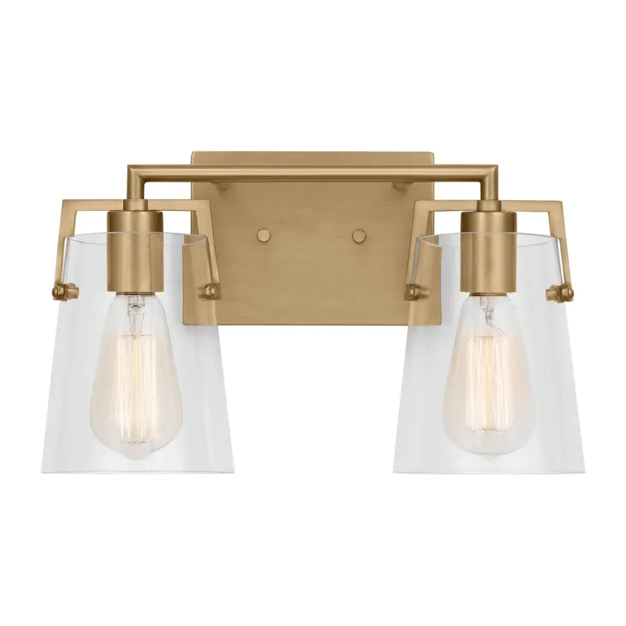 Crofton Two Light Bath Sconce in Satin Brass