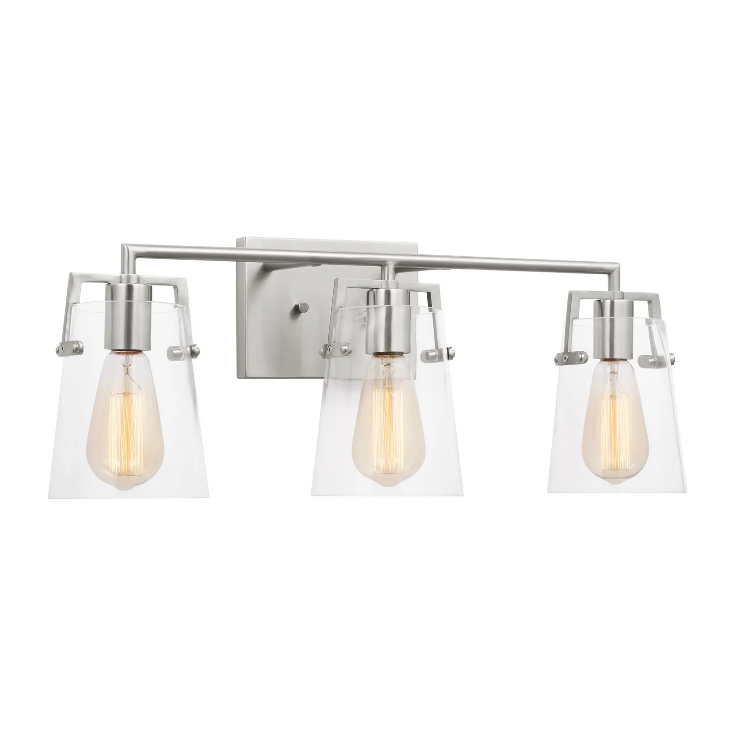 Crofton Three Light Bath Sconce in Brushed Steel