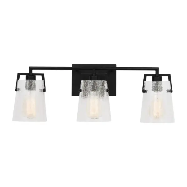 Crofton Three Light Vanity in Midnight Black