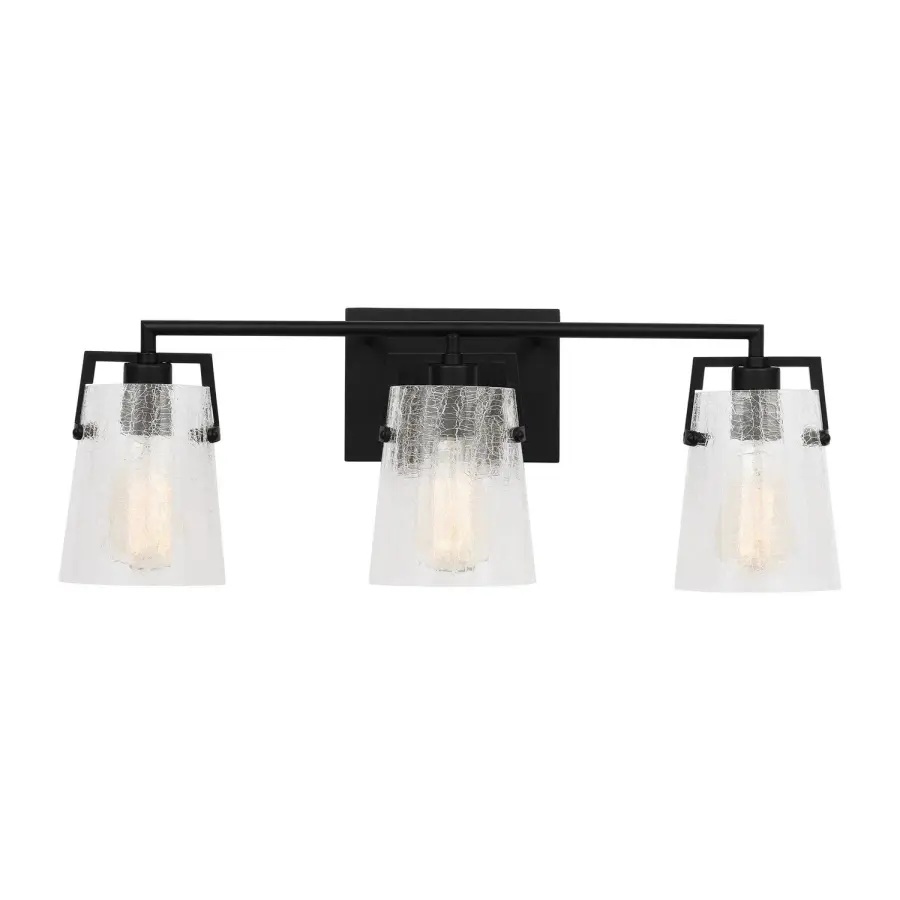 Crofton Three Light Vanity in Midnight Black