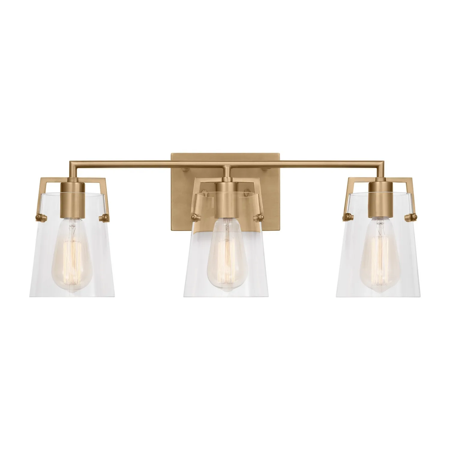 Crofton Three Light Bath Sconce in Satin Brass