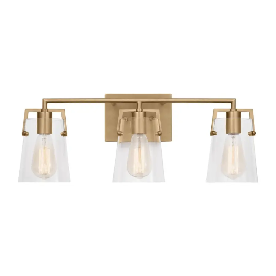 Crofton Three Light Bath Sconce in Satin Brass