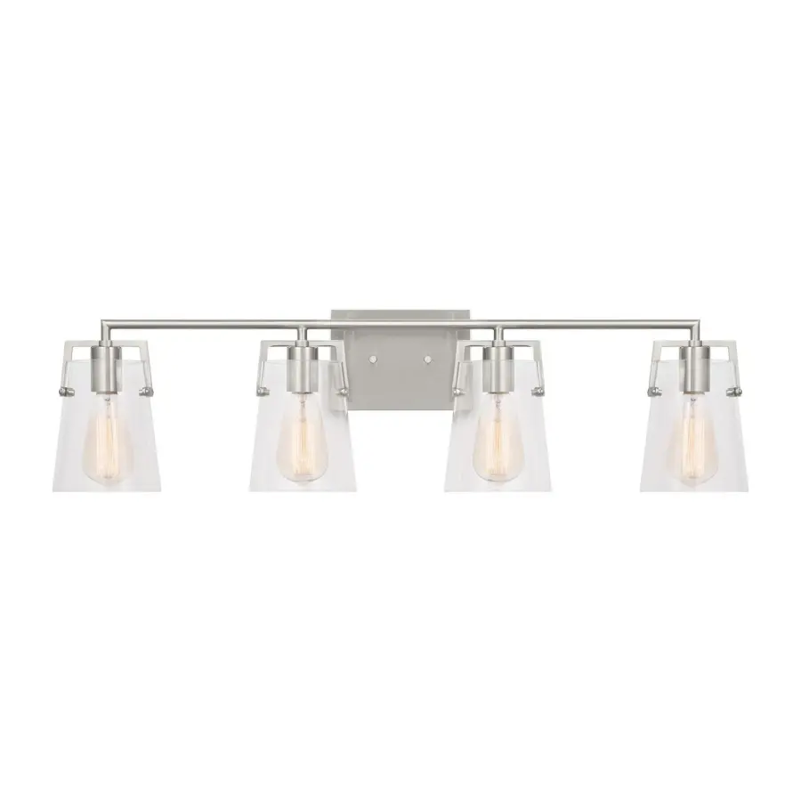 Crofton Four Light Bath Sconce in Brushed Steel