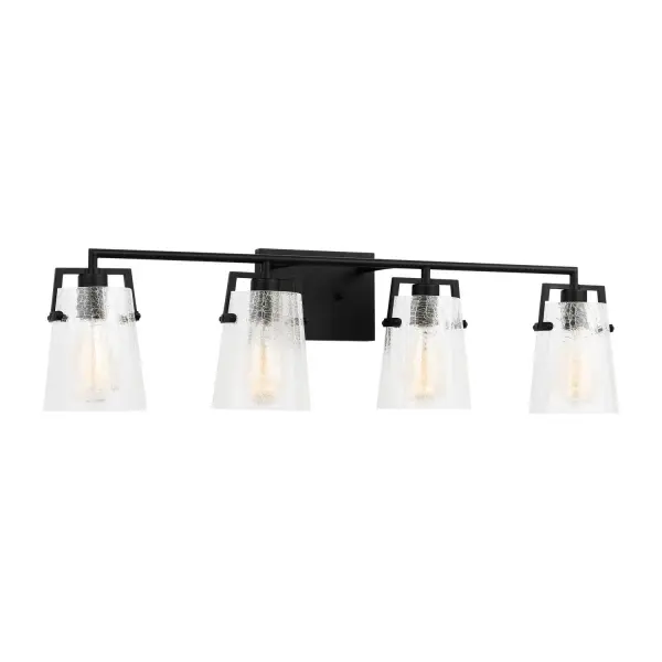 Crofton Four Light Vanity in Midnight Black