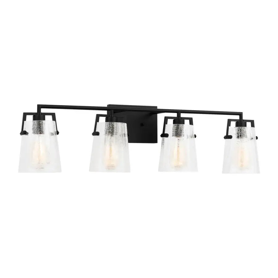 Crofton Four Light Vanity in Midnight Black