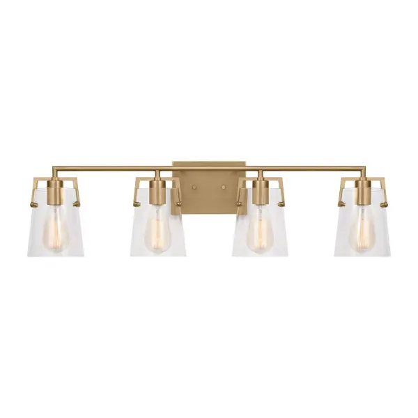 Crofton Four Light Bath Sconce in Satin Brass