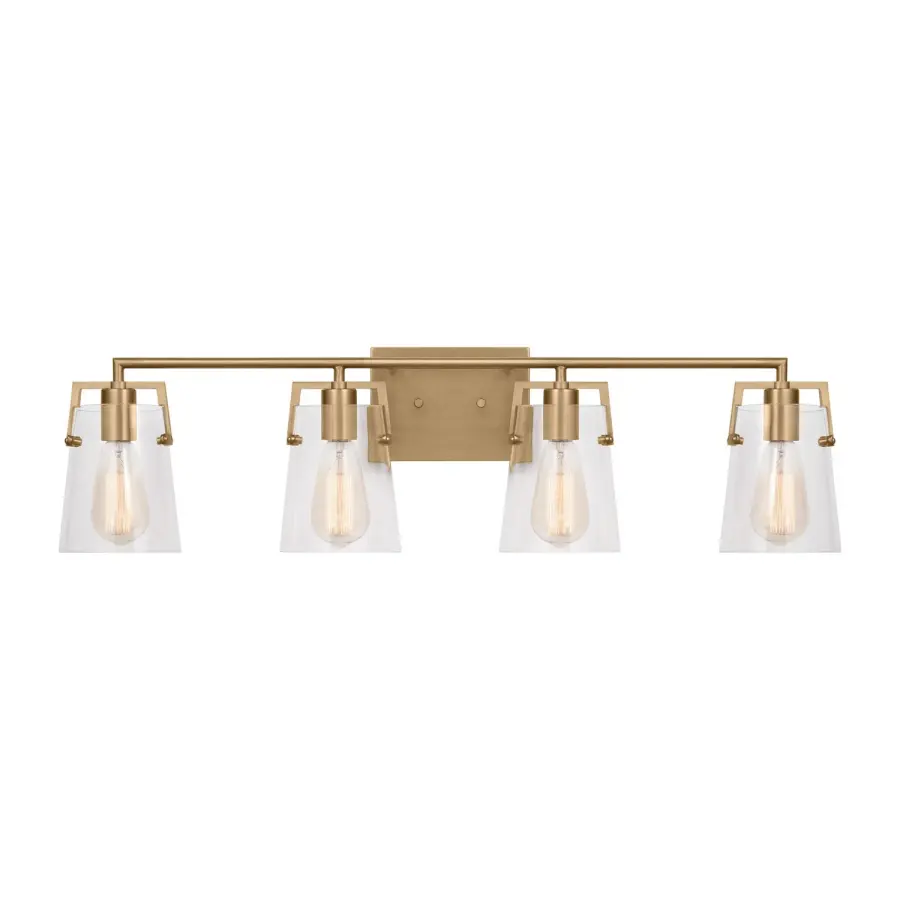 Crofton Four Light Bath Sconce in Satin Brass