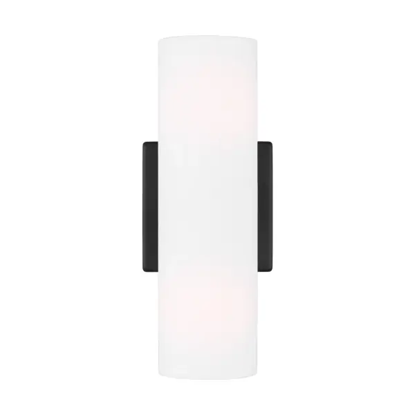 The Capalino wall sconce brings mid-century modern elegance to any space with its clean lines and cylindrical white linen shades. The visible flat spine and candelabra-style design create architectural interest while the frosted glass directs soft, ambient light in both directions.