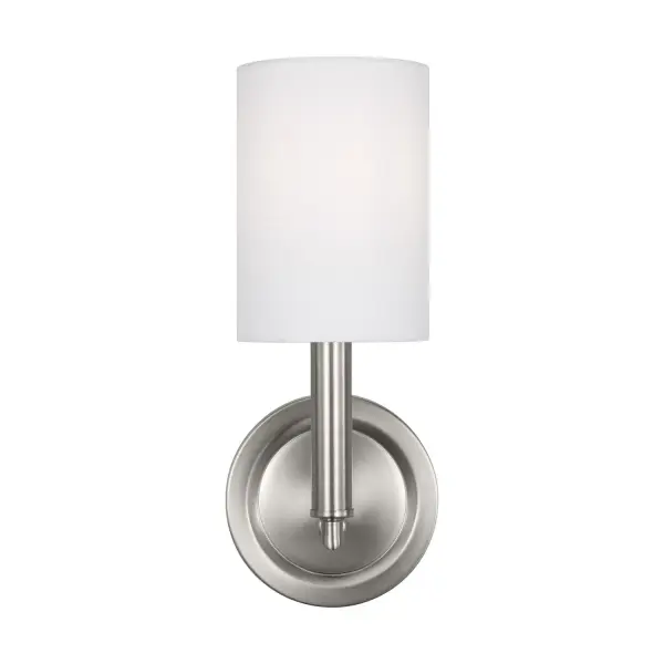 Designed by Drew & Jonathan Scott, this compact wall sconce brings farmhouse charm to any bathroom or hallway. The brushed steel finish and white linen shade create a warm, inviting glow perfect for vintage industrial or modern-farmhouse interiors.