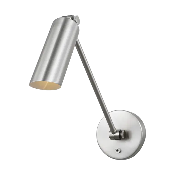 The Frasar Medium Arm Sconce combines clean lines with a classic brushed nickel finish, making it an ideal choice for bathrooms, hallways, and bedrooms. Its transitional design bridges traditional and modern aesthetics.