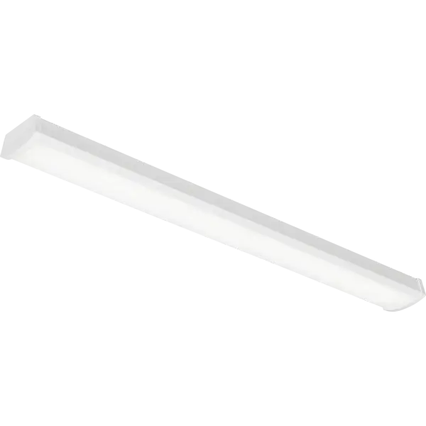 This practical LED wrap light delivers bright, energy-efficient illumination in a clean white finish. The 4-foot length and drop lens design provide excellent coverage for garages, basements, and commercial applications.