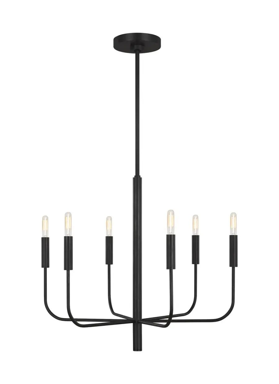 Brianna Six Light Chandelier in Aged Iron