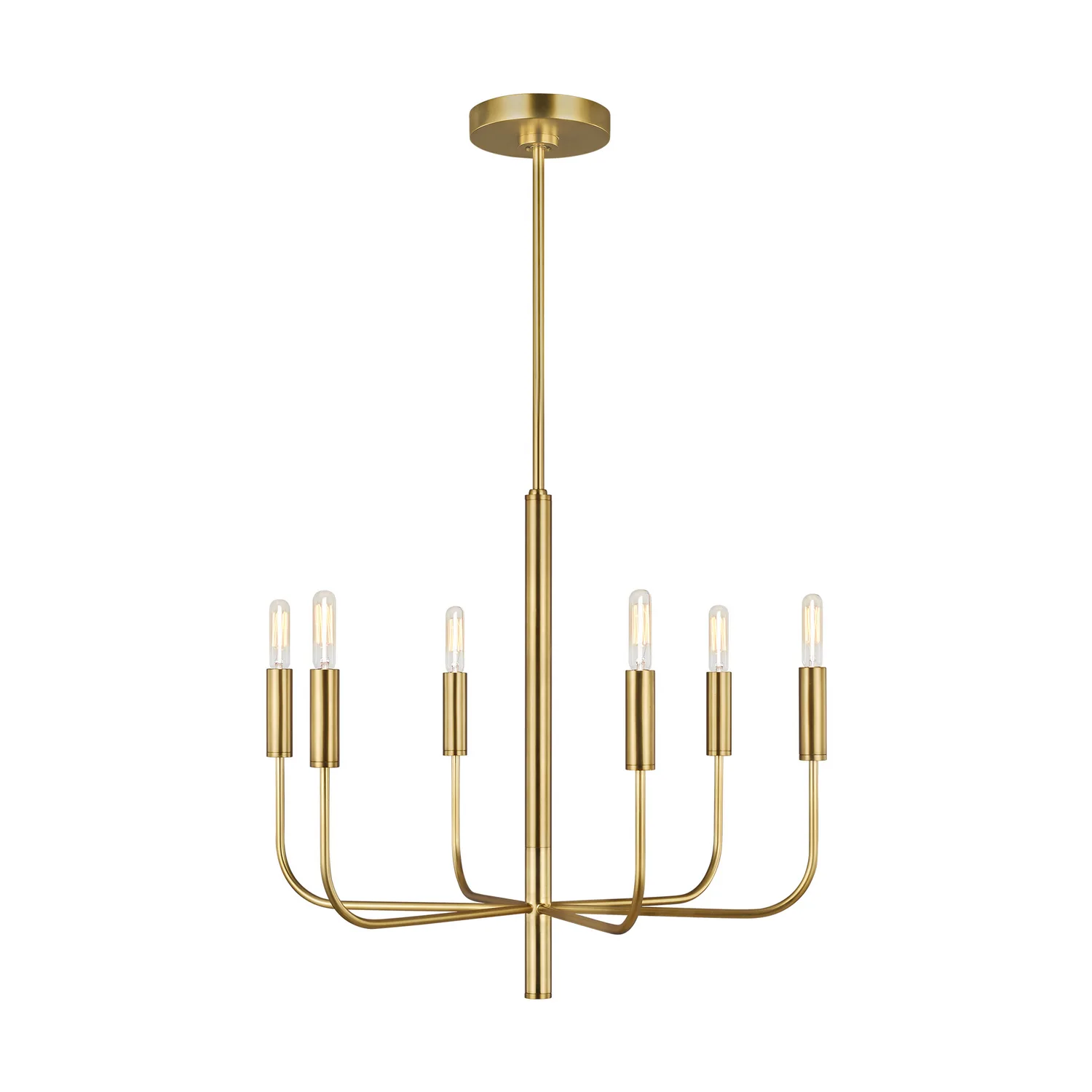 Brianna Six Light Chandelier in Burnished Brass