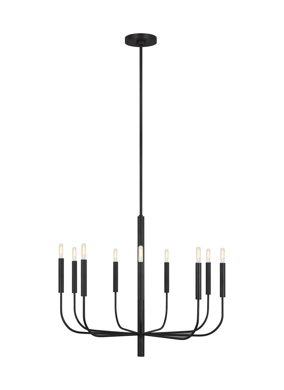 Brianna Nine Light Chandelier in Aged Iron