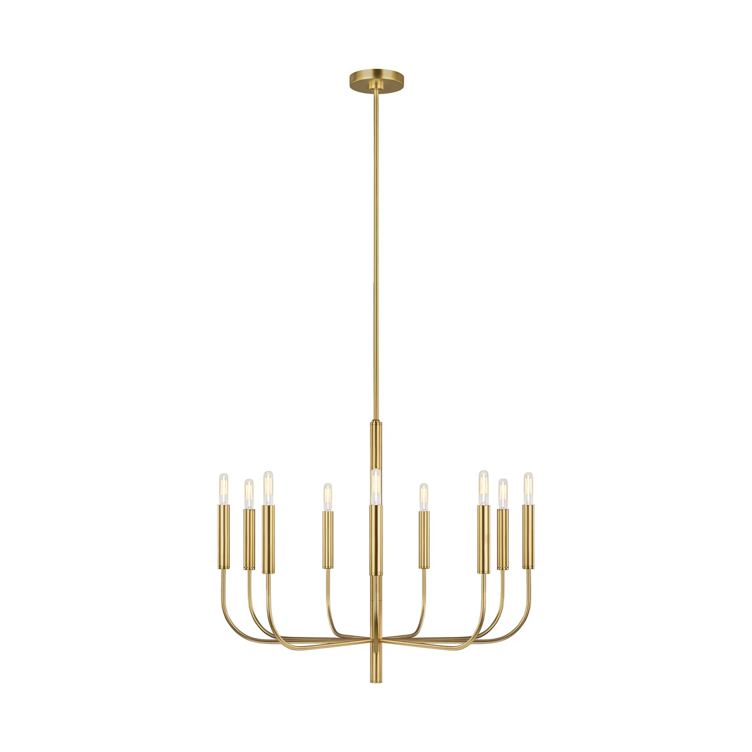 Brianna Nine Light Chandelier in Burnished Brass