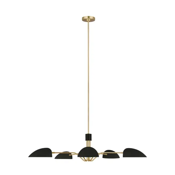Jane Five Light Chandelier in Midnight Black