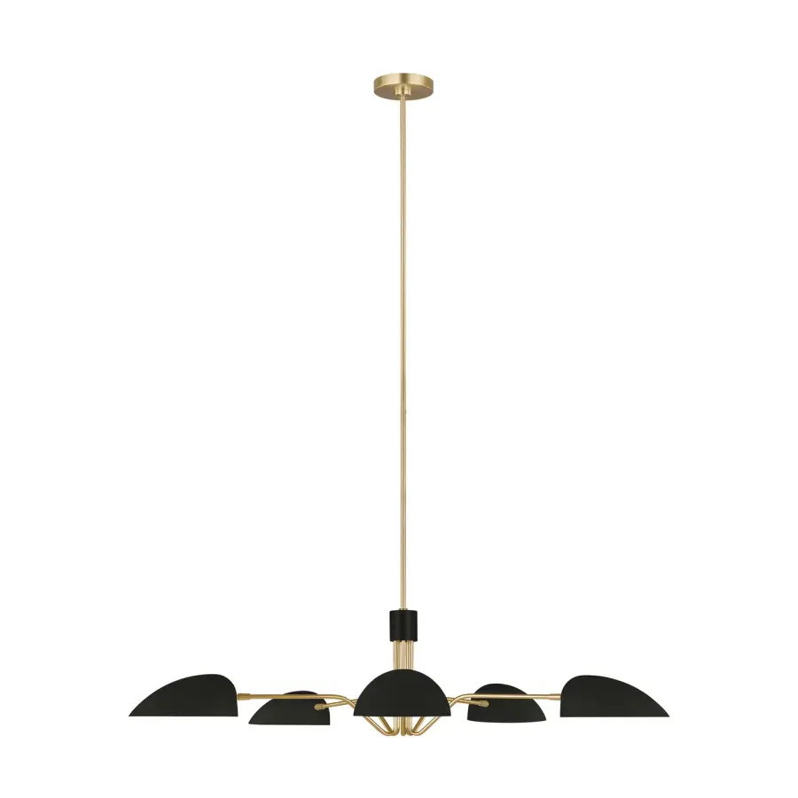 Jane Five Light Chandelier in Midnight Black