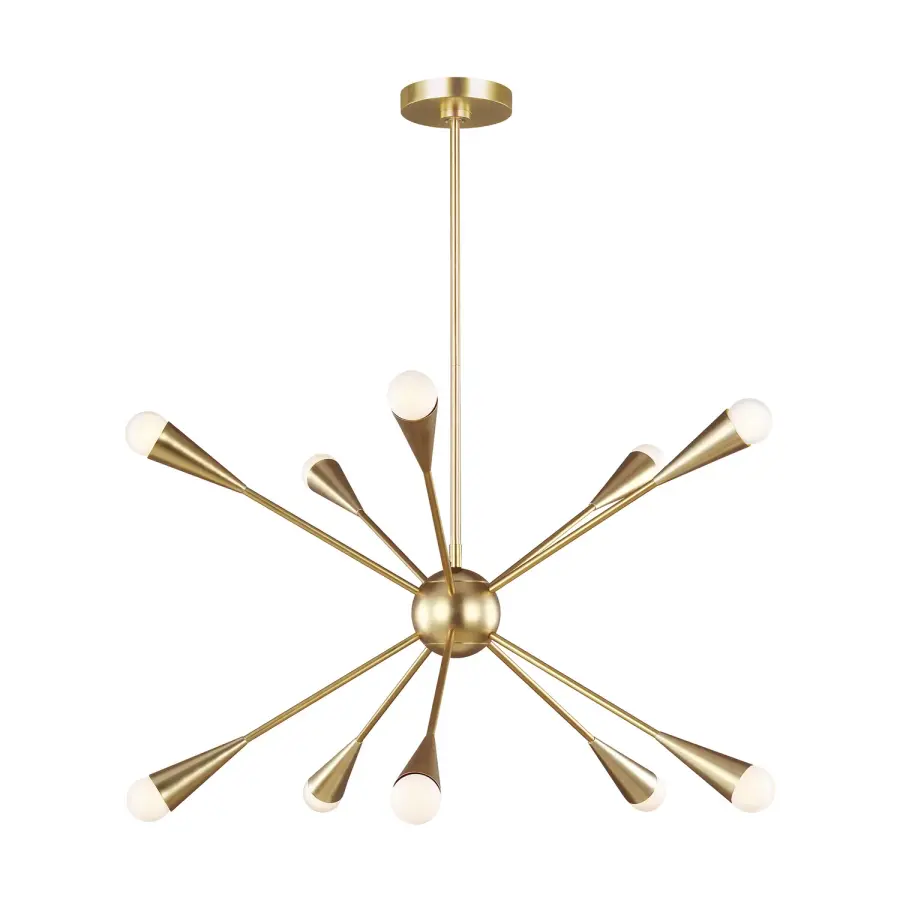 Jax 10-Light Chandelier in Burnished Brass