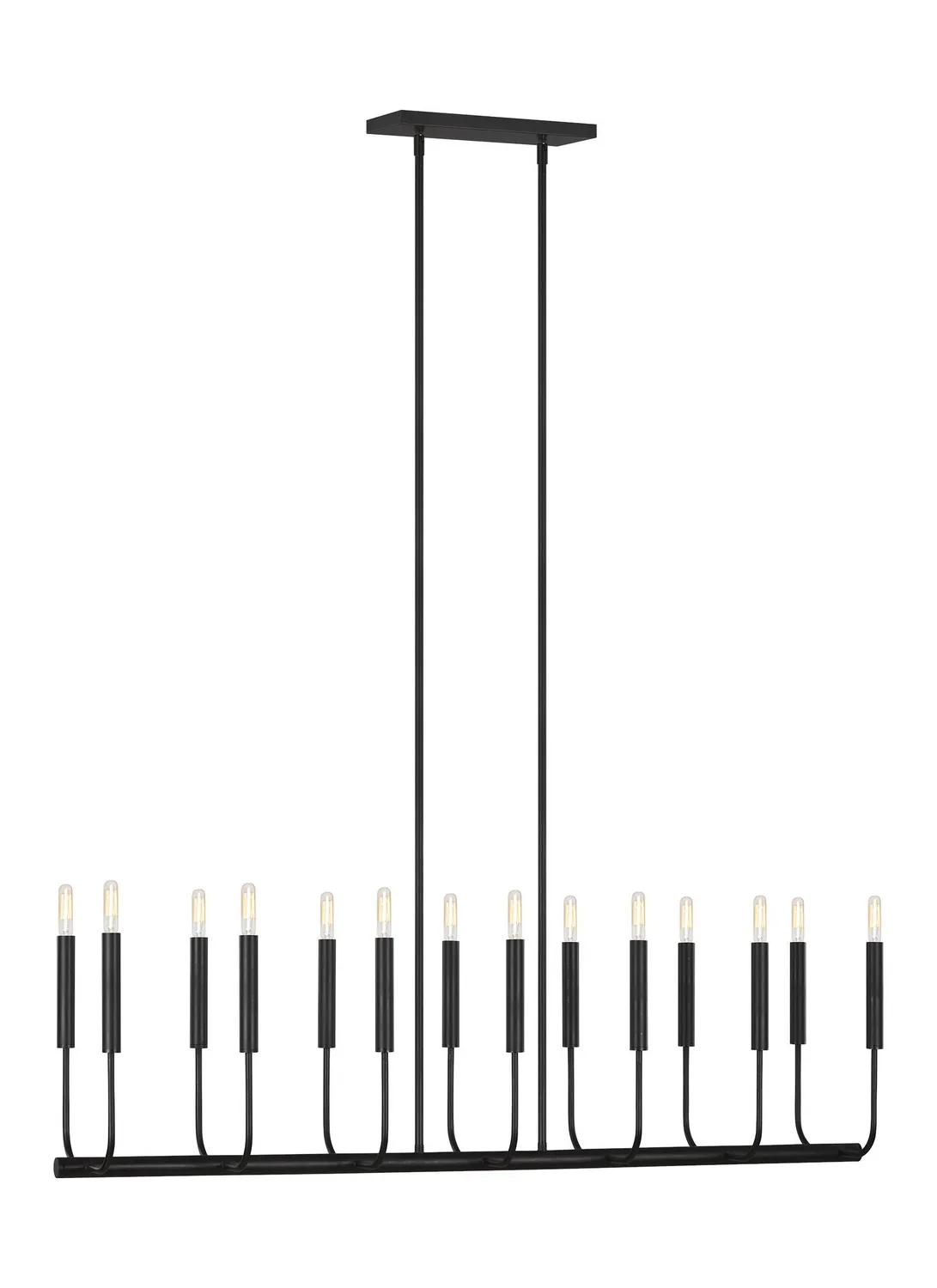 Brianna 14-Light Linear Chandelier in Aged Iron