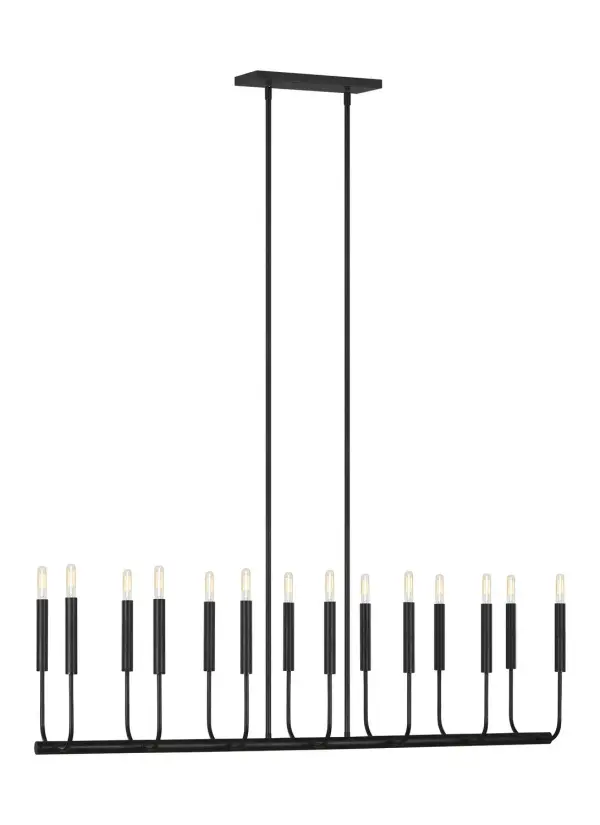 Brianna 14-Light Linear Chandelier in Aged Iron