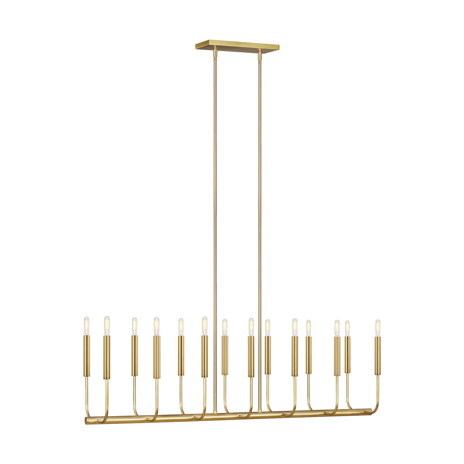 Brianna 14-Light Linear Chandelier in Burnished Brass