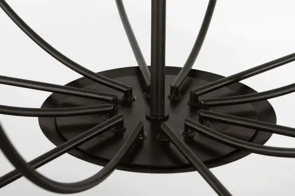 The Lois 48" Chandelier combines Ellen DeGeneres' signature minimalist aesthetic with bold sculptural presence. Its expansive scale and graceful sweeping arms create a striking centerpiece that balances modern simplicity with artistic sophistication. - alternate view