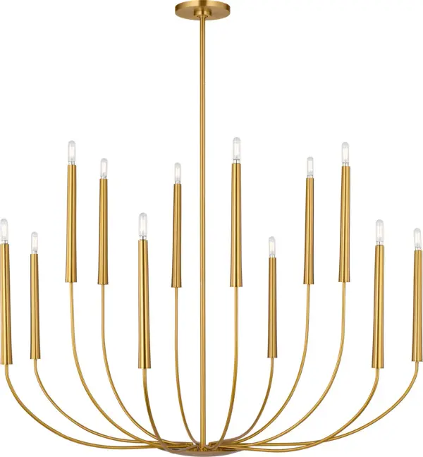 The Lois 48" Chandelier combines Ellen DeGeneres' signature minimalist aesthetic with bold sculptural presence. Its sweeping arms and expansive scale create a refined centerpiece that elevates any space with understated sophistication.