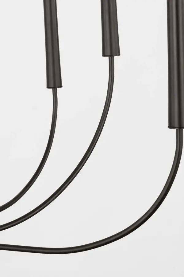 The Lois 34" Chandelier transforms lighting into architectural art with its minimal clean lines and sweeping arms. Designed by Ellen DeGeneres, this versatile fixture brings refined presence to intimate spaces without overwhelming them. - alternate view