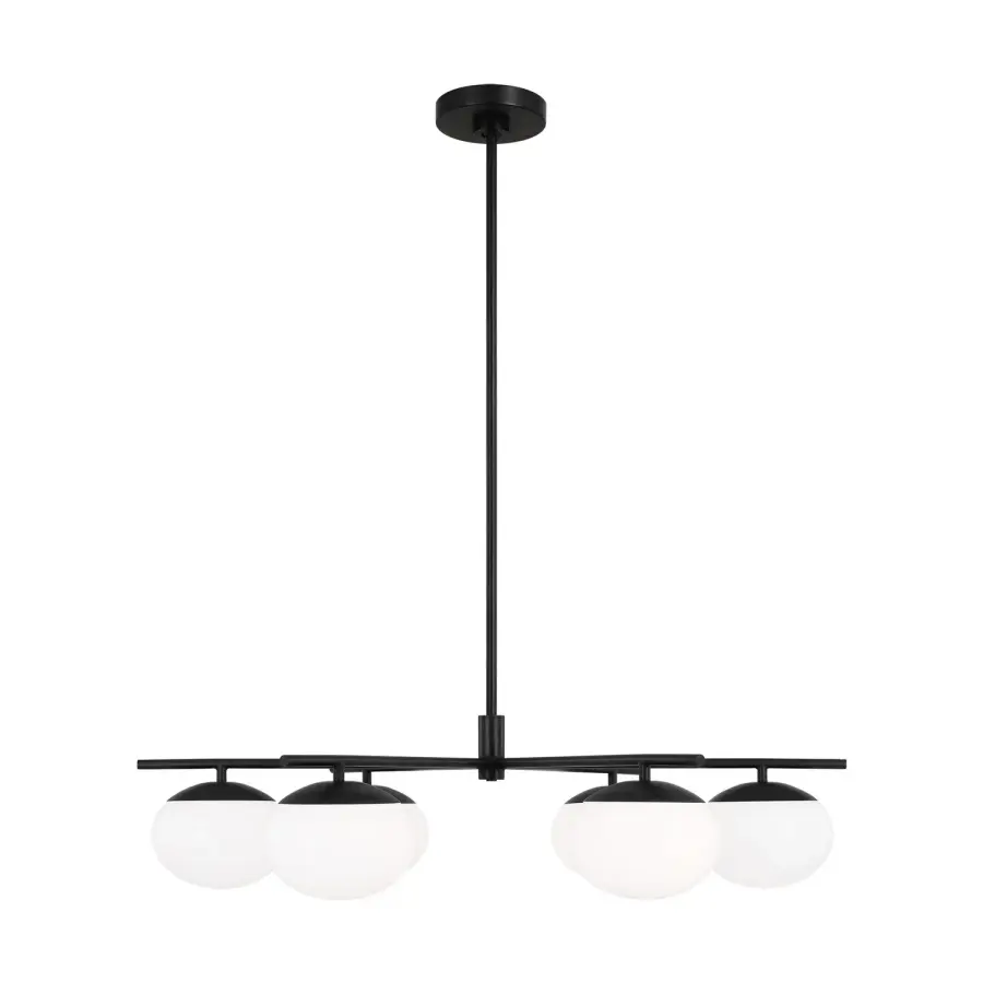 Lune Six Light Chandelier in Aged Iron