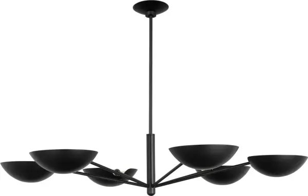 The Nevel Extra Large Chandelier makes a bold statement with its sculptural branching arms and six upturned shades that cast warm uplighting. The Aged Iron finish adds industrial character while maintaining modern elegance, perfect for larger spaces needing a striking focal point. - alternate view