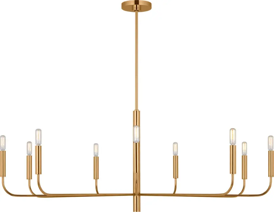 Brianna Wide Chandelier in Burnished Brass - Image 1