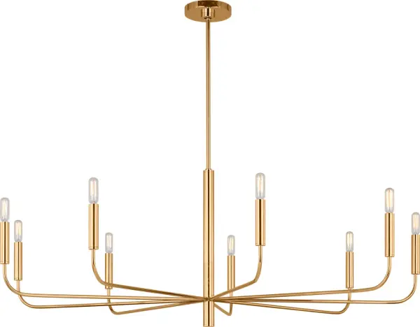 Brianna Wide Chandelier in Burnished Brass - Image 3