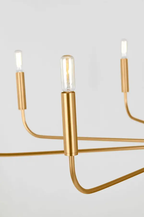 Brianna Wide Chandelier in Burnished Brass - Image 4