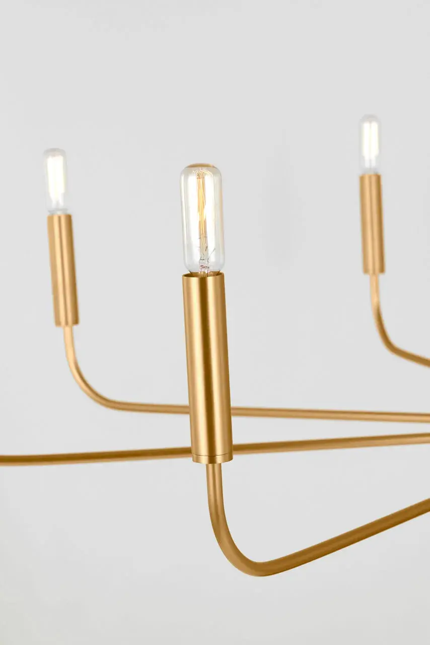 Brianna Wide Chandelier in Burnished Brass - Image 4