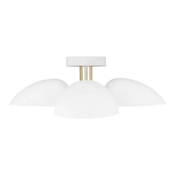 Ellen DeGeneres' Jane collection brings mid-century charm to modern spaces. The three adjustable shades in matte white offer both style and functional flexibility, while the low 6-inch profile works beautifully in rooms with standard ceiling heights.