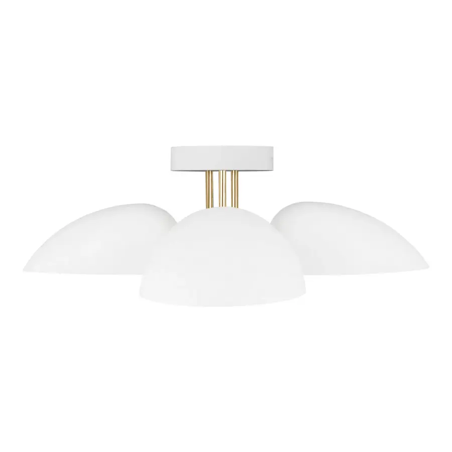Jane Three Light Flush Mount in Matte White