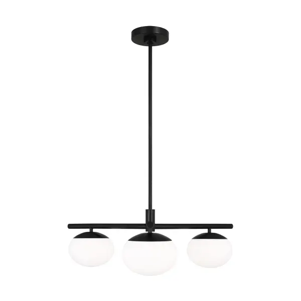 Lune Three Light Semi Flush Mount in Aged Iron