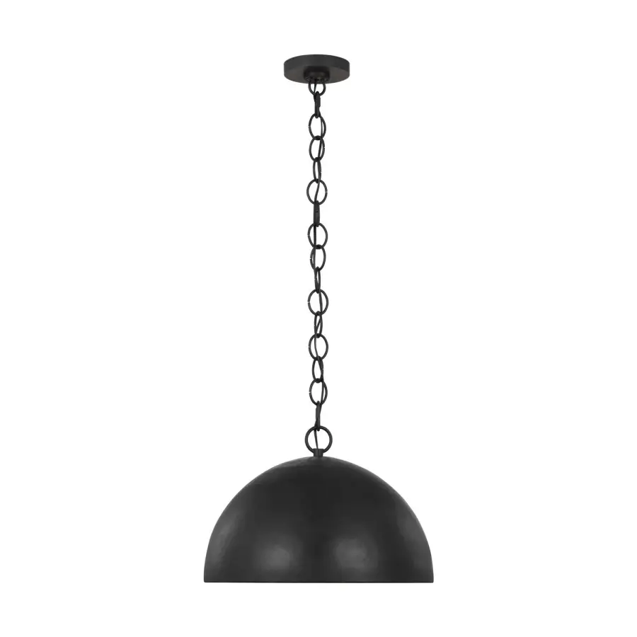 Whare One Light Pendant in Aged Iron