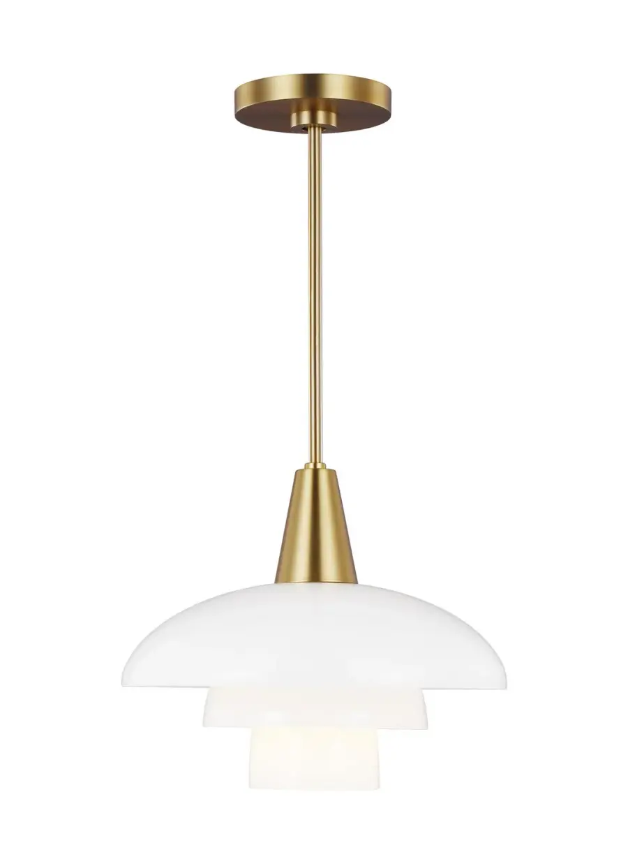 Rossie One Light Pendant in Burnished Brass