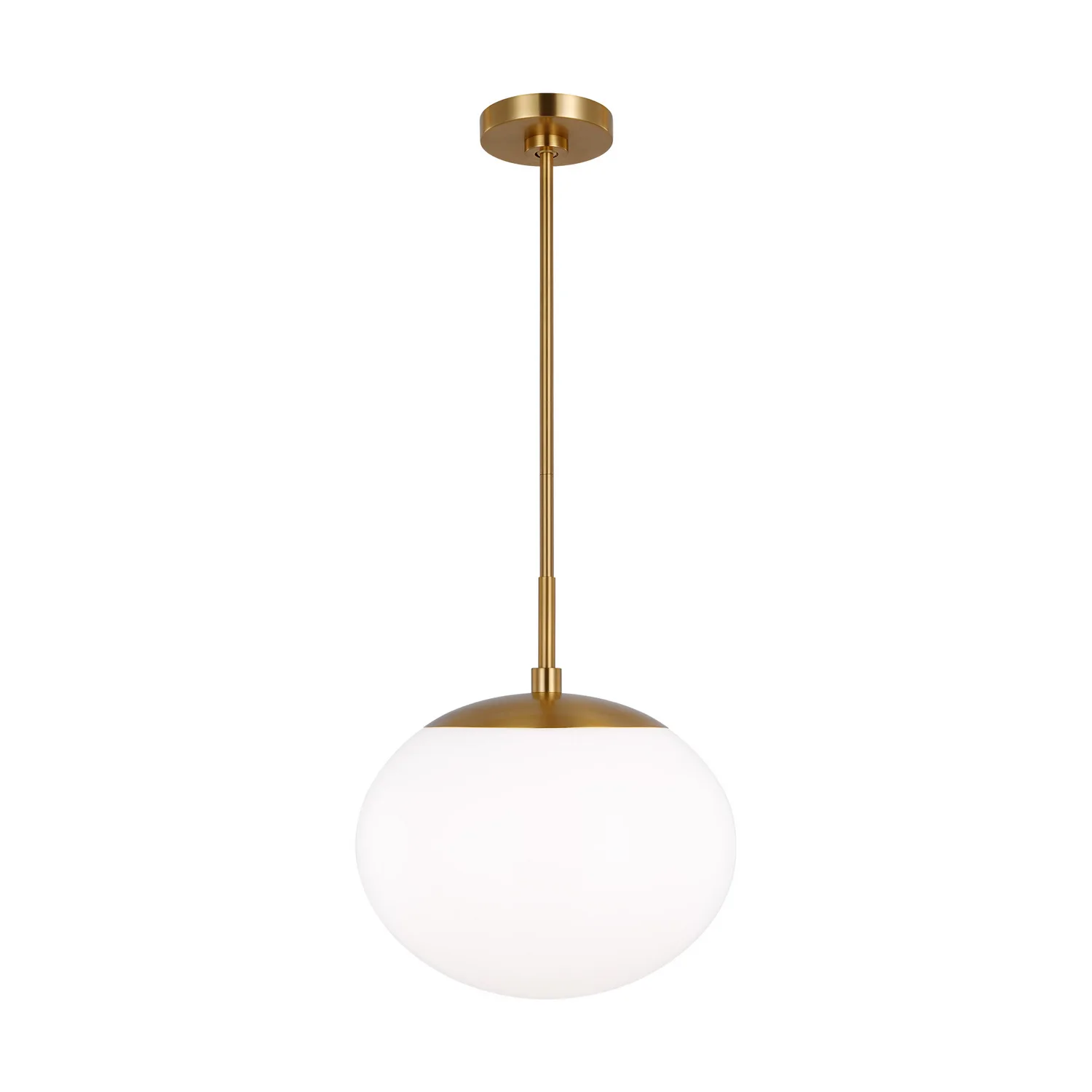 Lune One Light Pendant in Burnished Brass