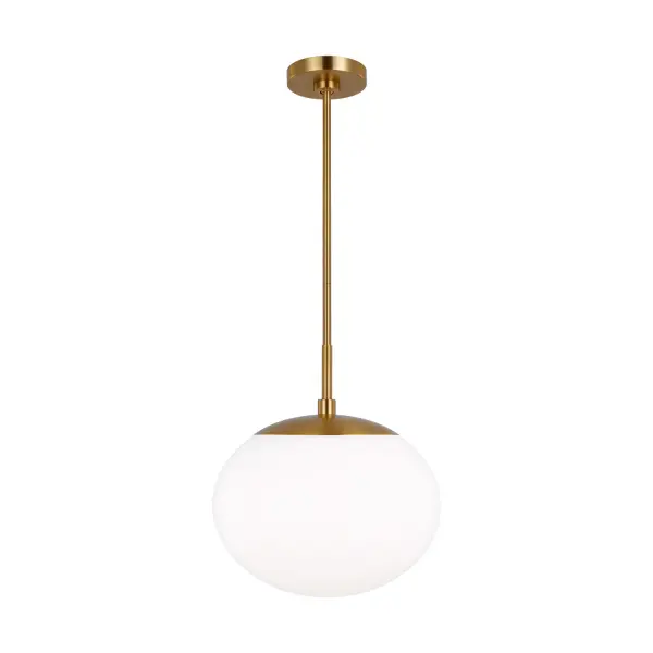 Lune One Light Pendant in Burnished Brass