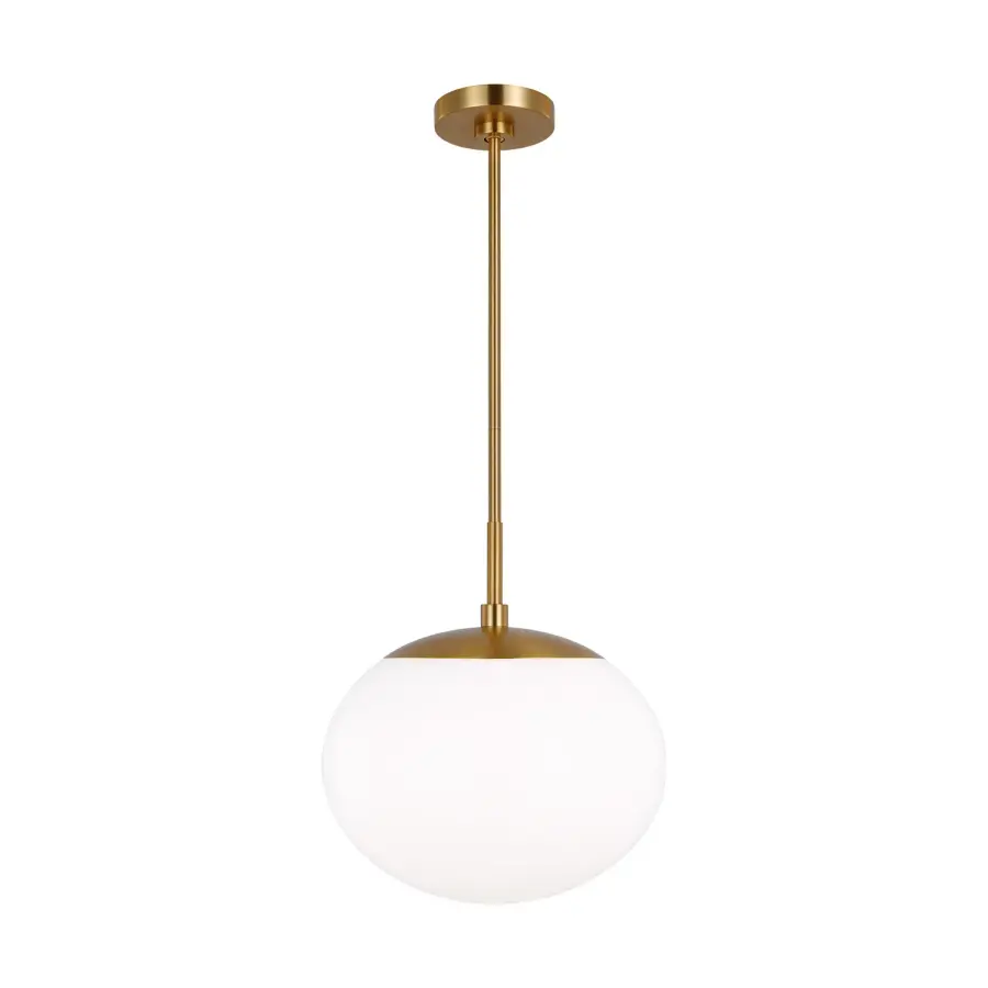 Lune One Light Pendant in Burnished Brass