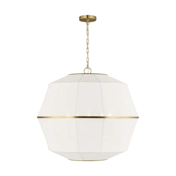 The Hikari Large Lantern combines traditional lantern form with contemporary burnished brass finish, creating a statement piece ideal for grand entryways and dining spaces. Its substantial size commands attention while maintaining elegant proportions.