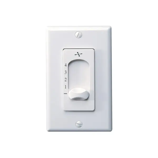 A clean, functional wall control designed for 212mm motor fans. Hardwired installation provides reliable, permanent control without batteries. White finish integrates seamlessly with standard wall plates.