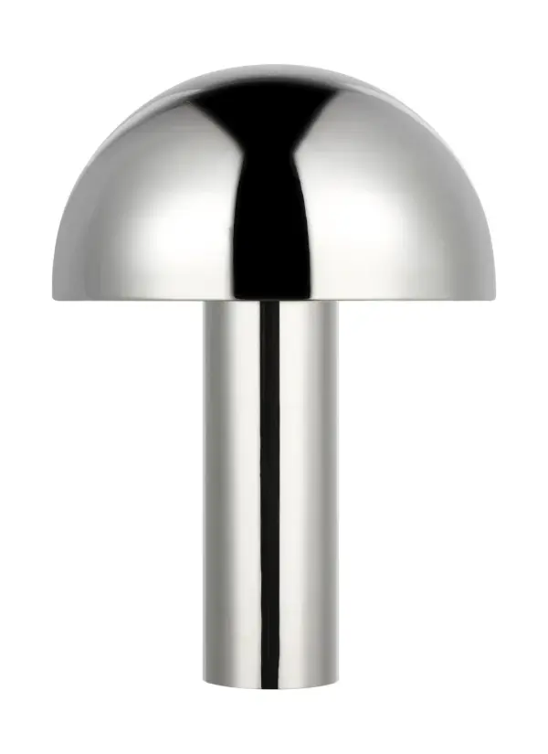 The Cotra table lamp combines Mid-Century modern design with transitional versatility. Its geometric globe shade creates a distinctive glow while the polished nickel finish adds refined elegance to any space.