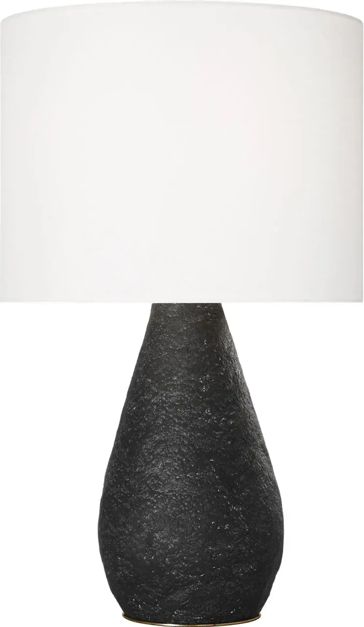 Sophisticated Organic Modern Table Lamp with Textured Black Wash Finish - Image 2
