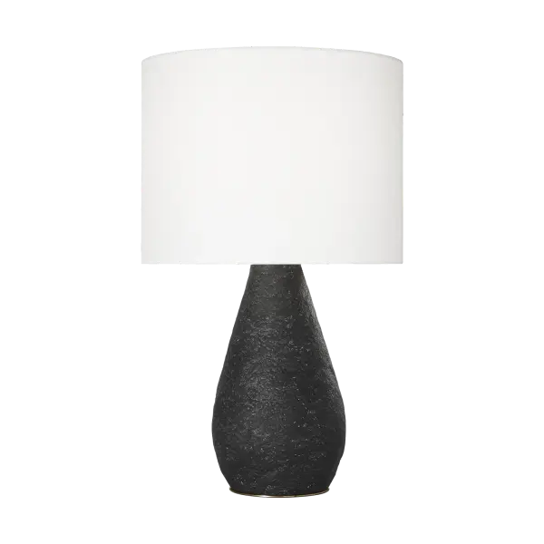 Sophisticated Organic Modern Table Lamp with Textured Black Wash Finish - Image 3
