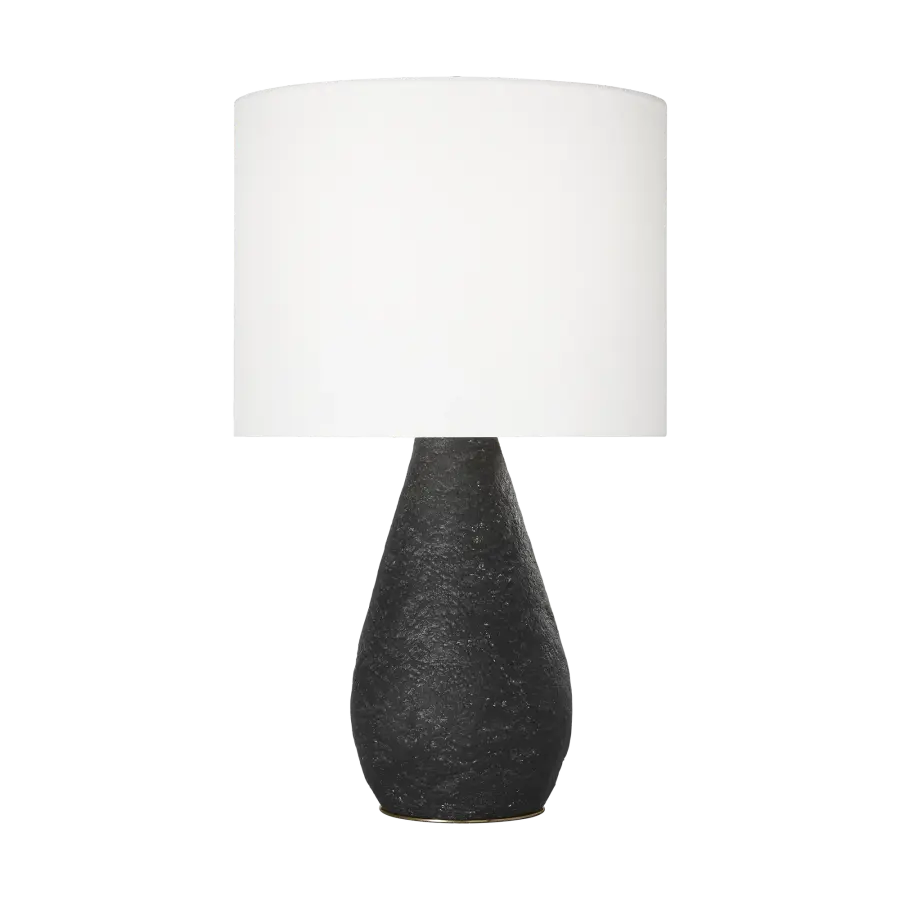 Sophisticated Organic Modern Table Lamp with Textured Black Wash Finish - Image 3