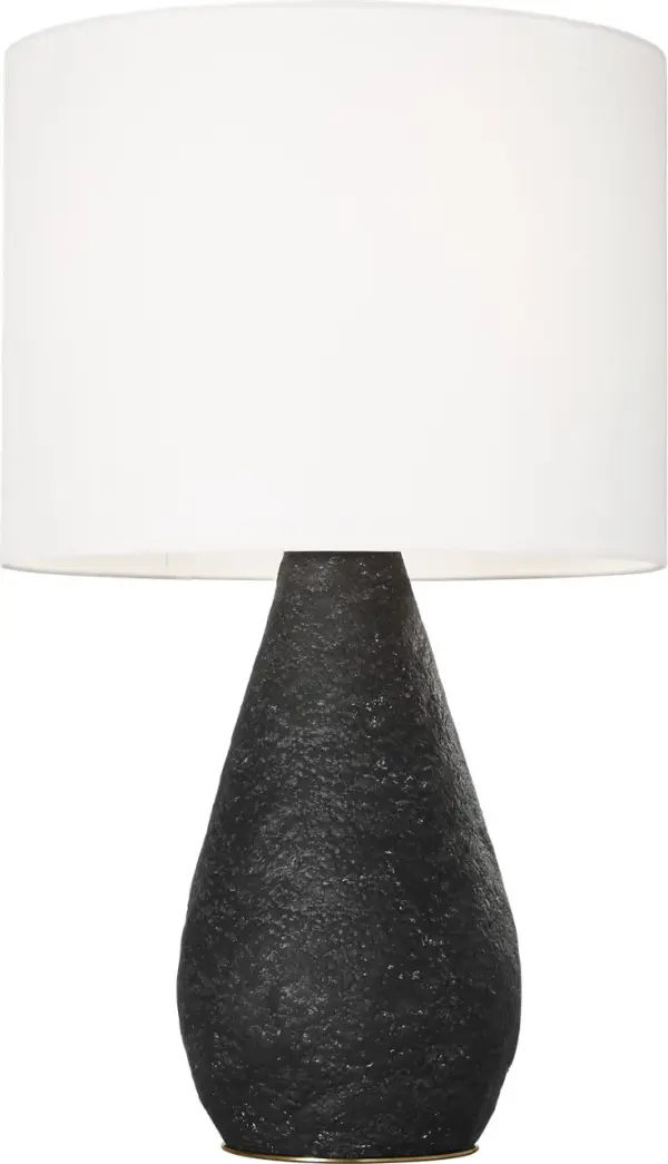 Sophisticated Organic Modern Table Lamp with Textured Black Wash Finish - Image 4