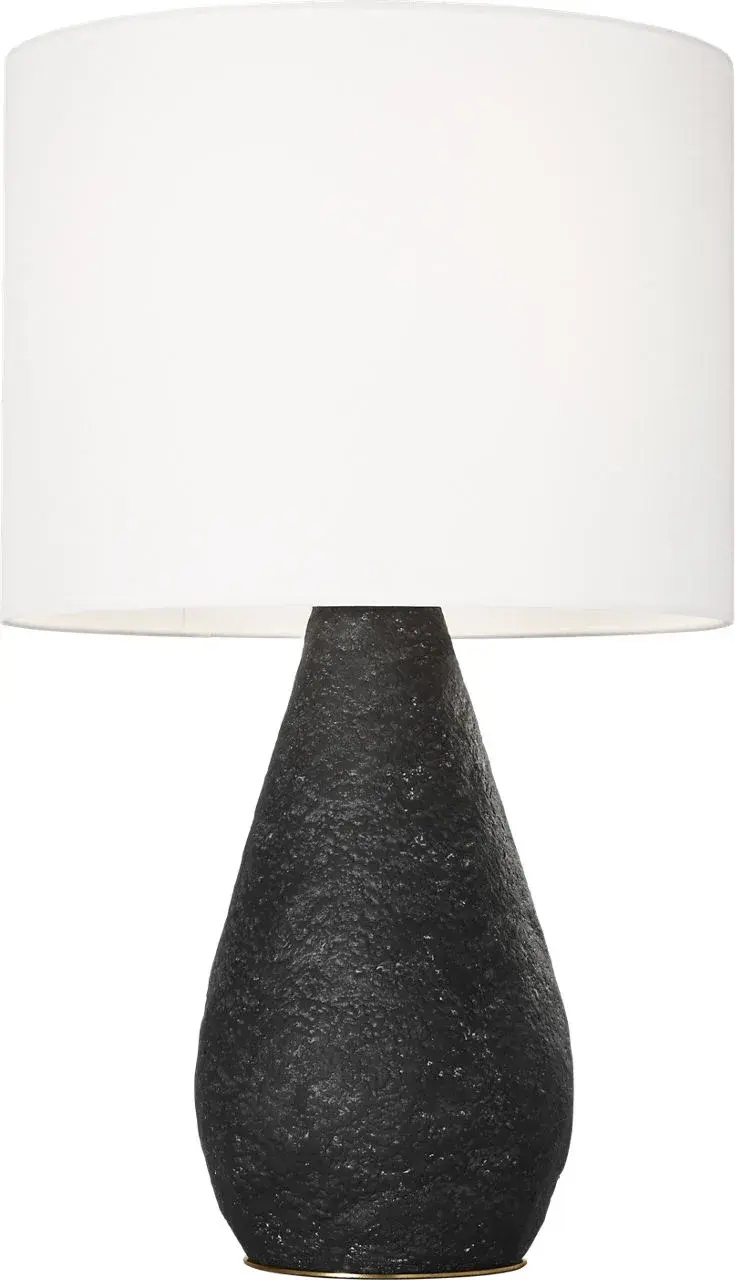 Sophisticated Organic Modern Table Lamp with Textured Black Wash Finish - Image 4